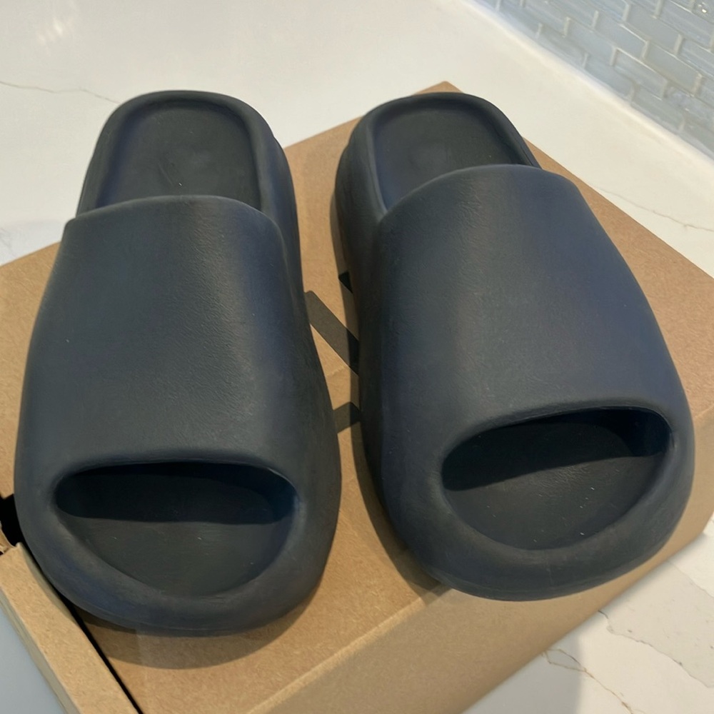 adidas Black Slippers with Comfortable Flat Sole and Minimalist Design - Picture 7 of 10
